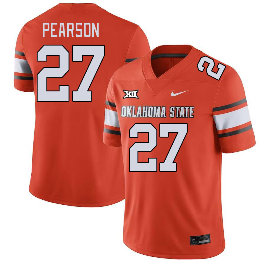 Men #27 Kyler Pearson Oklahoma State Cowboys College Football Jerseys Stitched-Orange